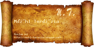 Mühl Terézia névjegykártya